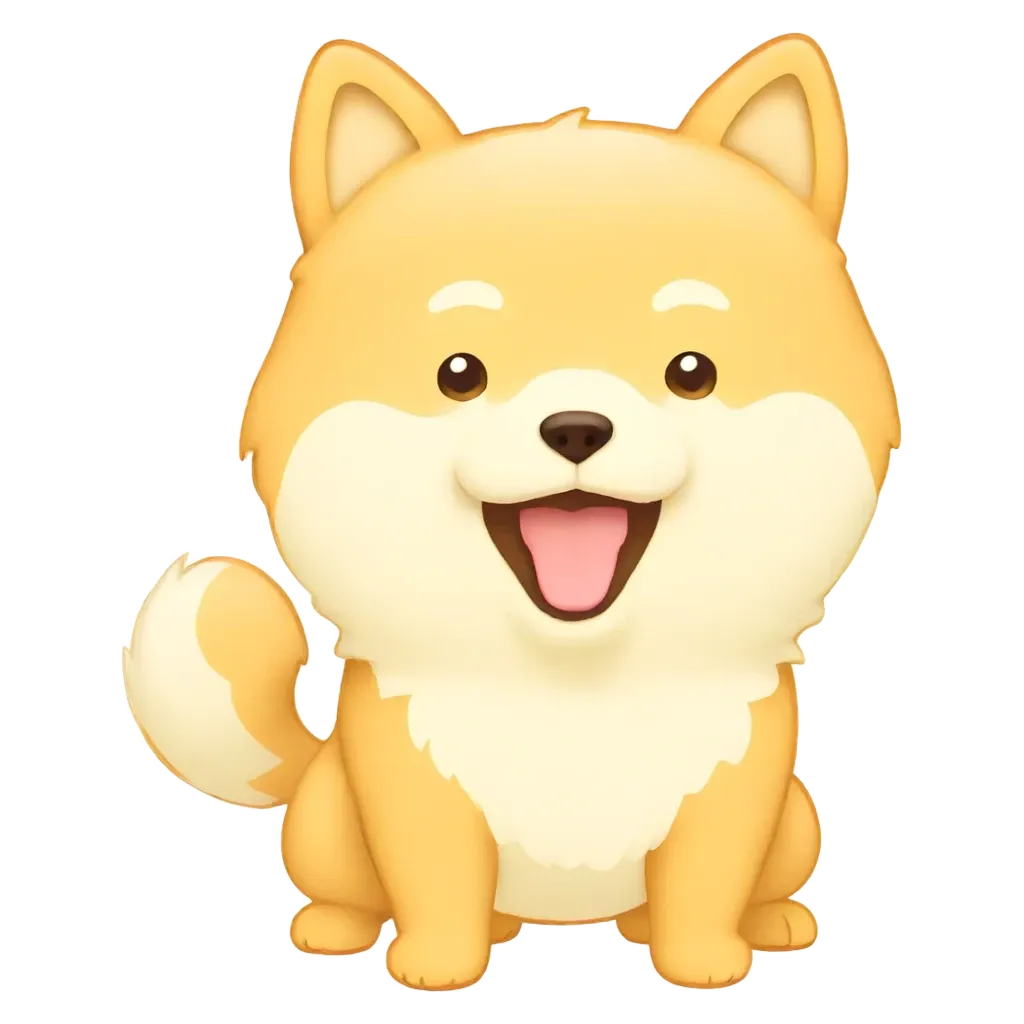 A cartoon dog with a big smile.