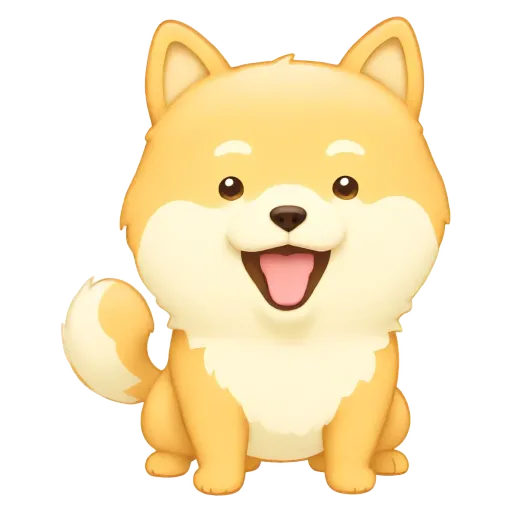 A cartoon dog with a big smile.