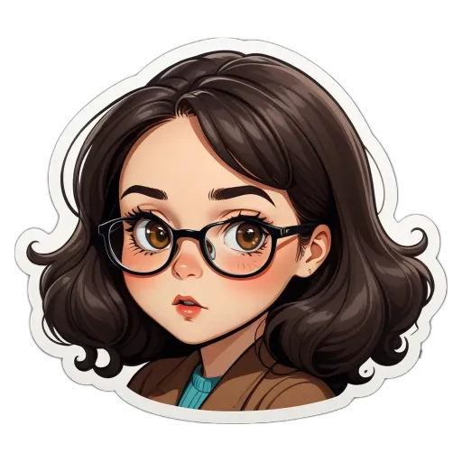 A girl wearing glasses that is sad.
