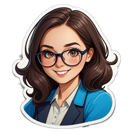 A girl wearing glasses and a blue jacket.