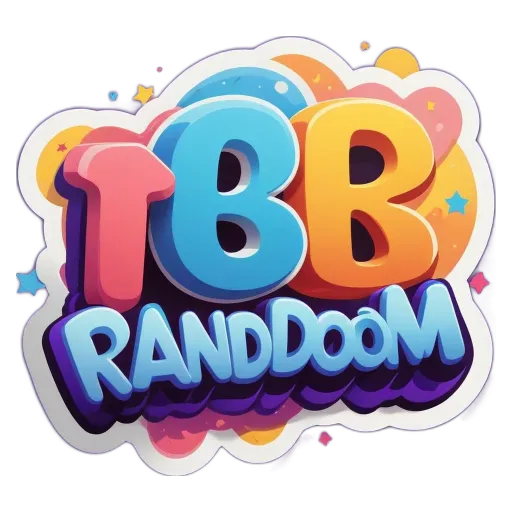 A colorful sticker that says "8B Random" in blue and red letters.
