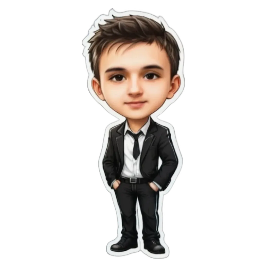 An animated boy wearing a suit and tie.