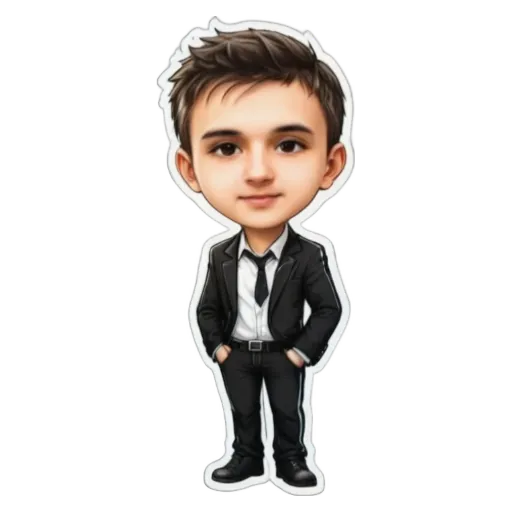 An animated boy wearing a suit and tie.