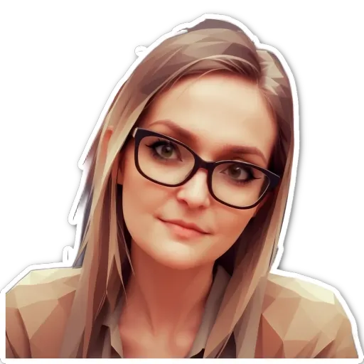 A woman wearing glasses is staring at the camera.
