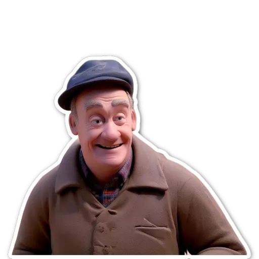 An old man with a hat is smiling.