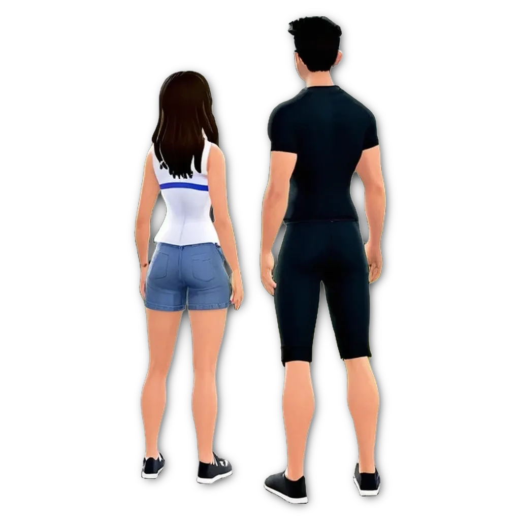 A man and a woman in a virtual world.