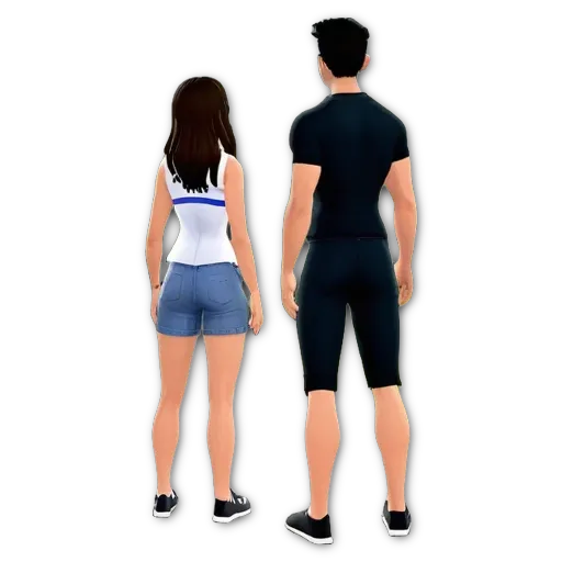 A man and a woman in a virtual world.
