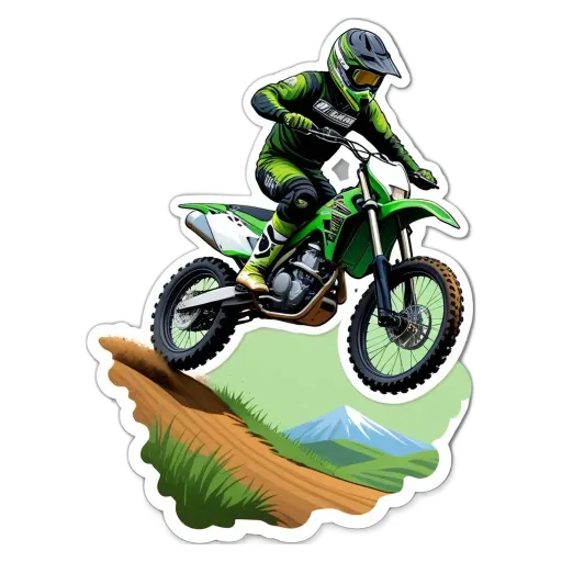 A man on a motorcycle doing a wheelie on a dirt track.