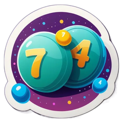 A circle with 7 and 4 inside of it.