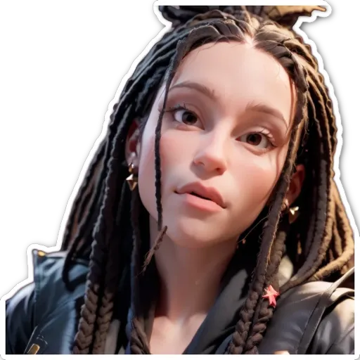 A woman with a braid in her hair is wearing a black jacket.