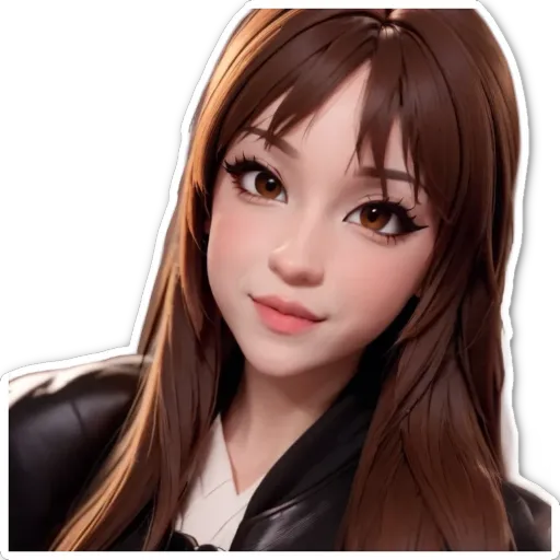 A girl with long brown hair looking at the camera.