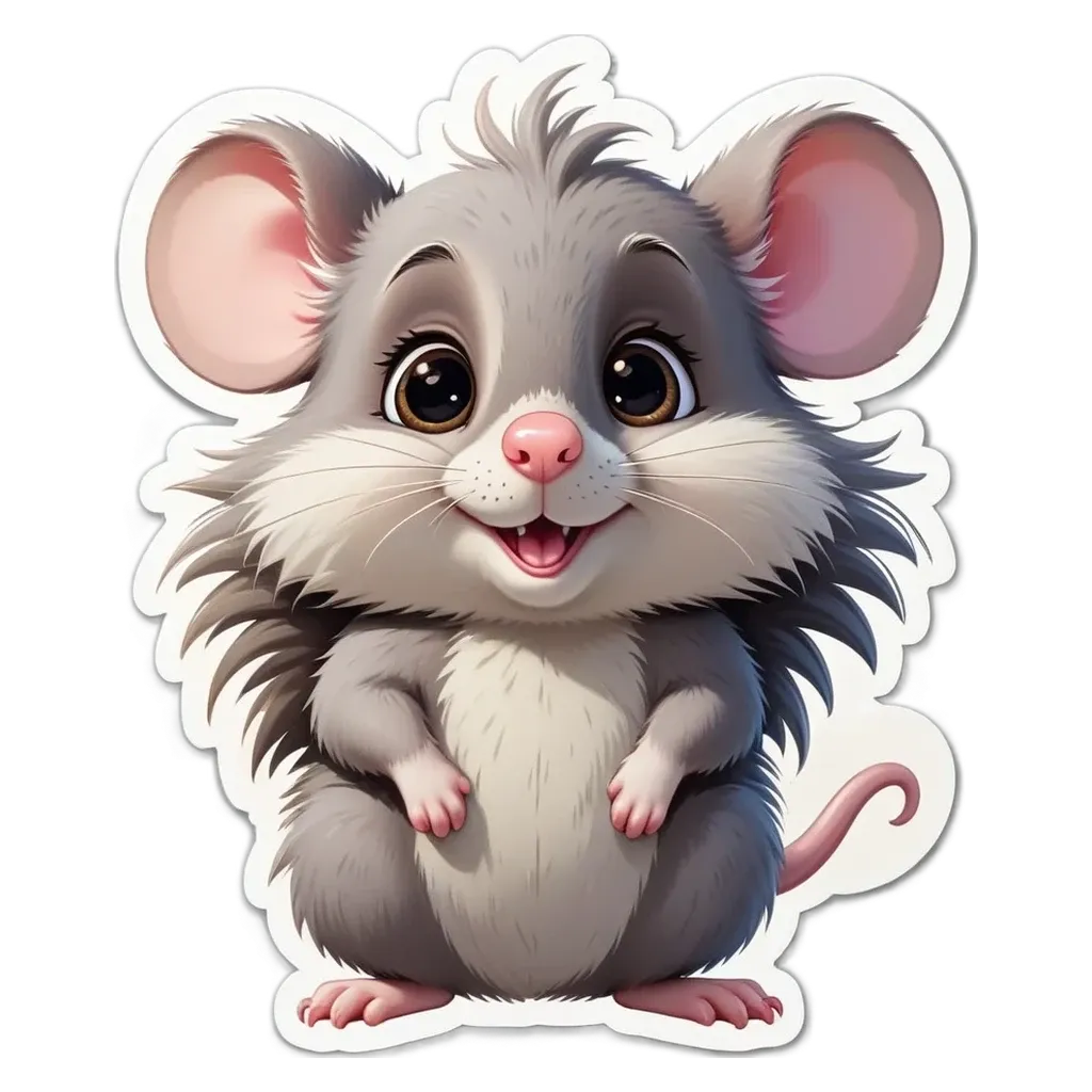 A cartoon picture of a mouse that is smiling.