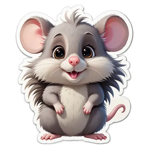 A cartoon picture of a mouse that is smiling.