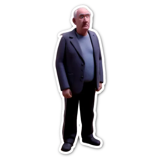 A man wearing a suit stands in front of a black background.