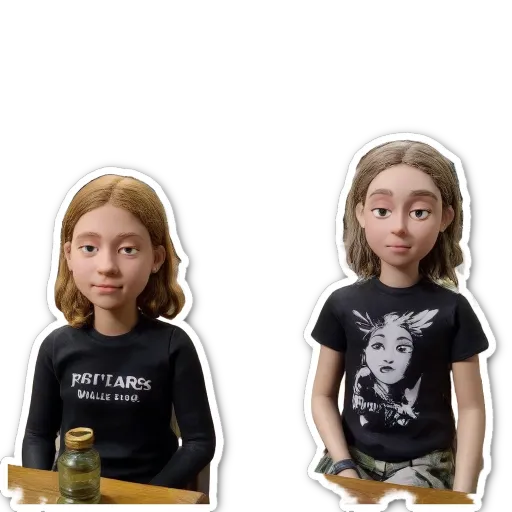 A boy and a girl in black shirts sitting at a table.