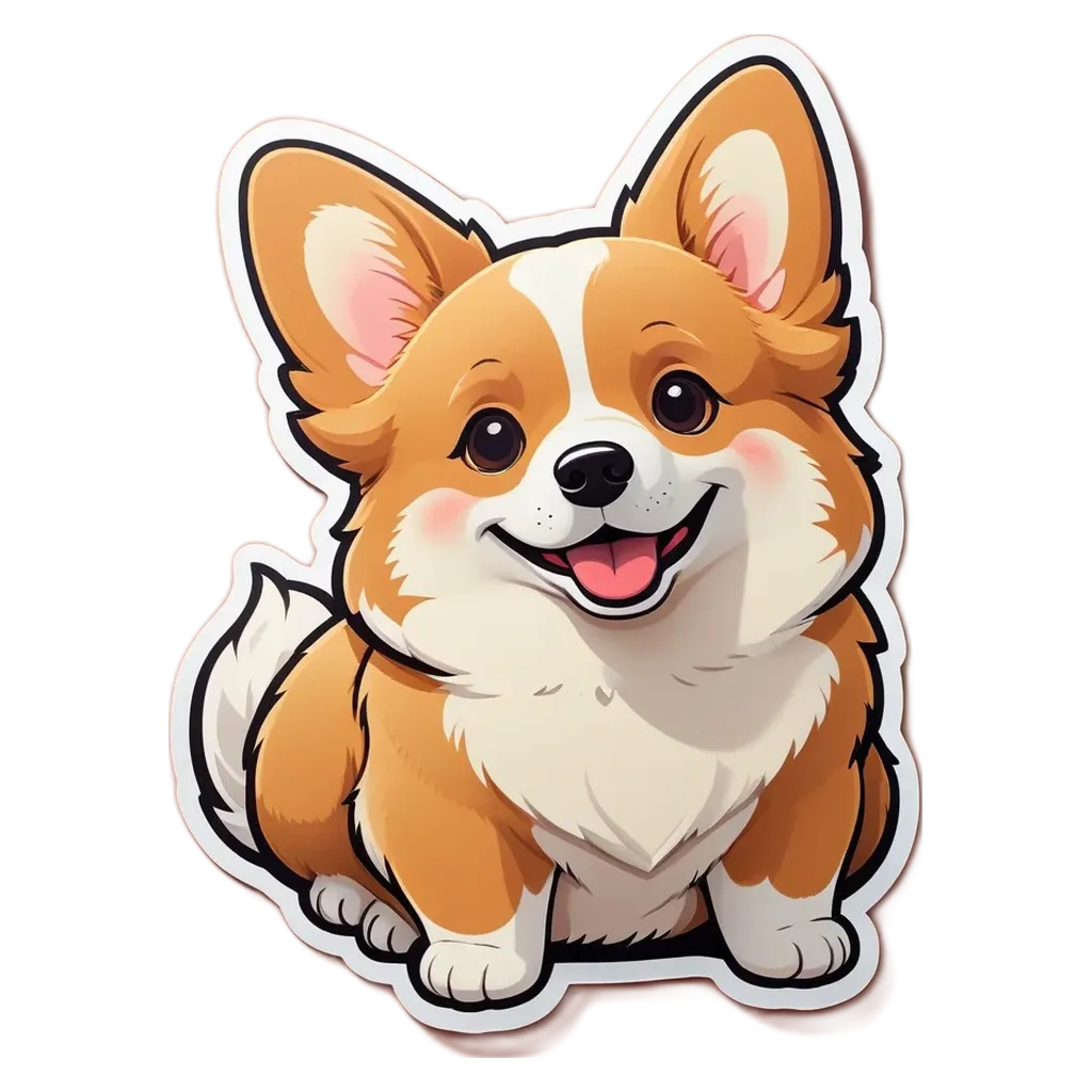 A cartoon dog with a black background.