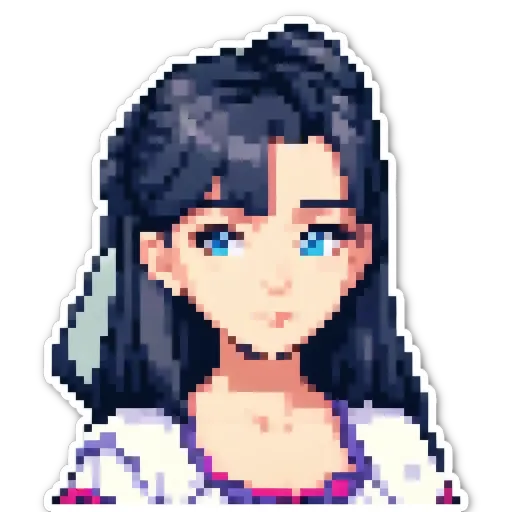 A girl with blue eyes looking to the right.