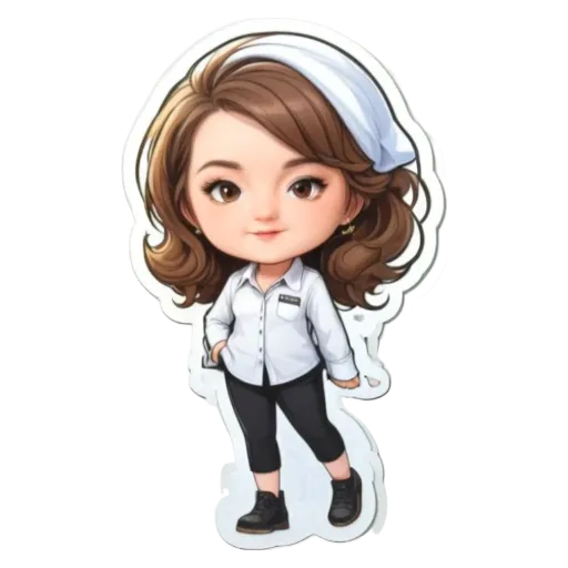 A girl is standing with her hands in her pockets and wearing a white shirt.