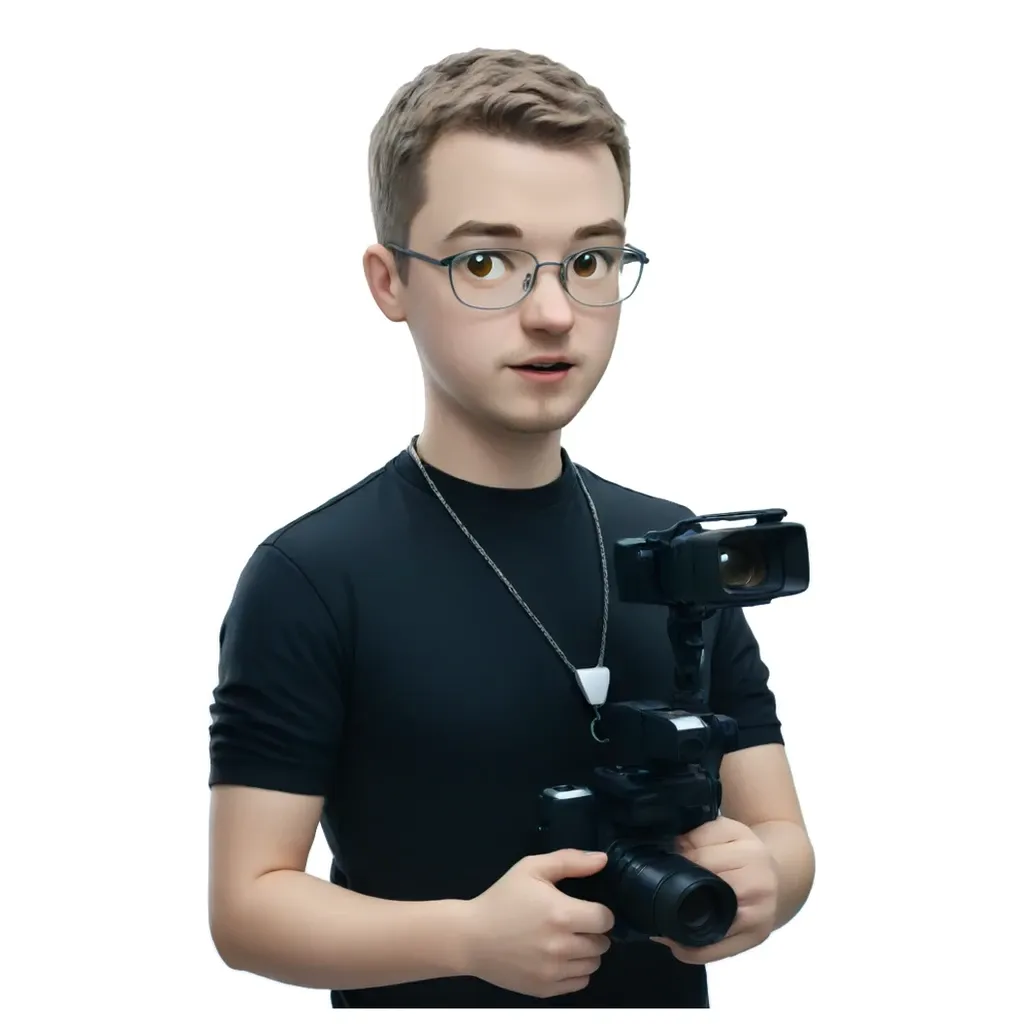 A man wearing black is holding a camera.