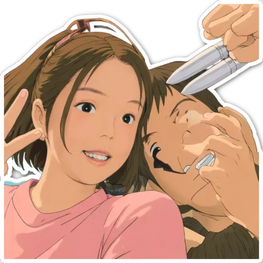A boy and girl are making a peace sign with their fingers.