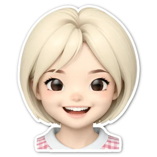 A girl with a smile on her face.