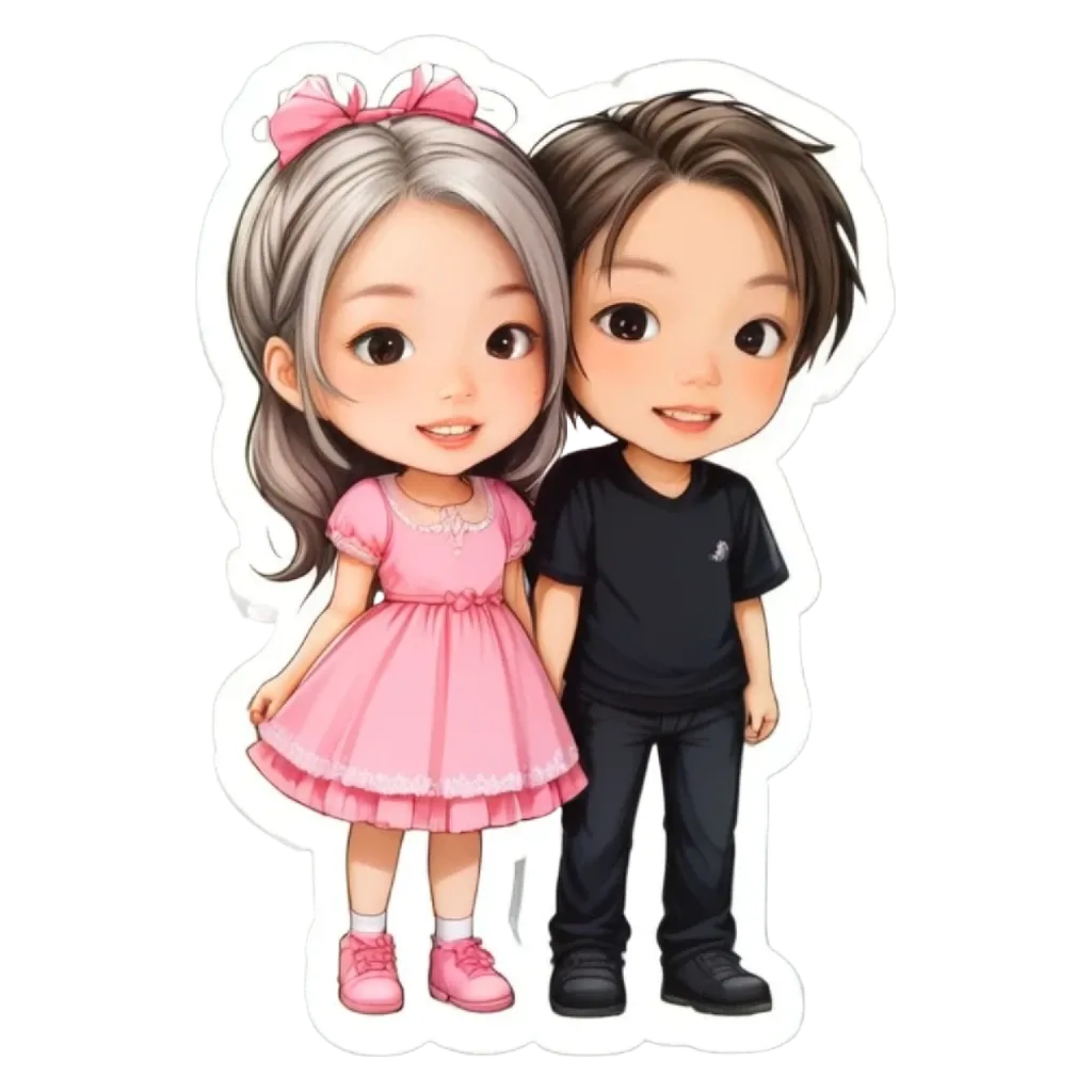 A boy and girl cartoon characters picture.
