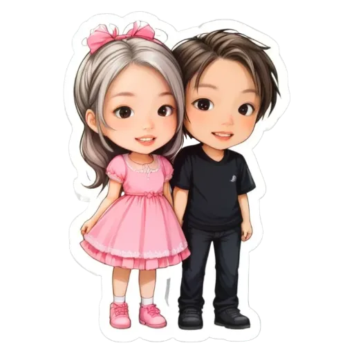 A boy and girl cartoon characters picture.