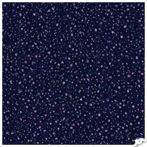 A very small portion of the night sky in color with stars and a few dots.