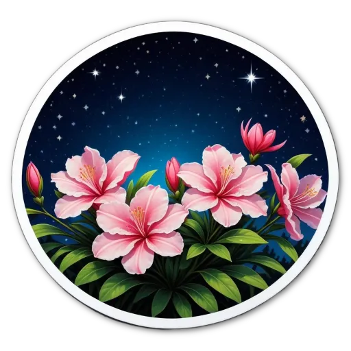 A round circle with flowers on it that is dark blue.