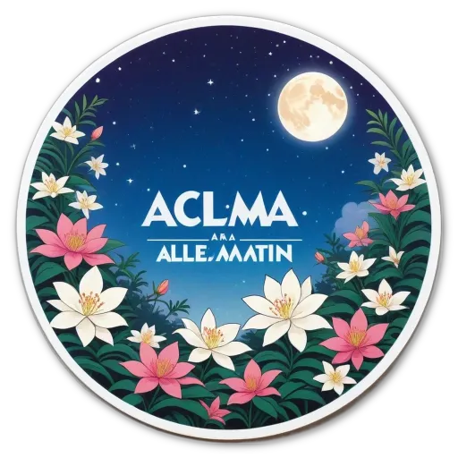 AACLMA alla mattin sticker with flowers on it.