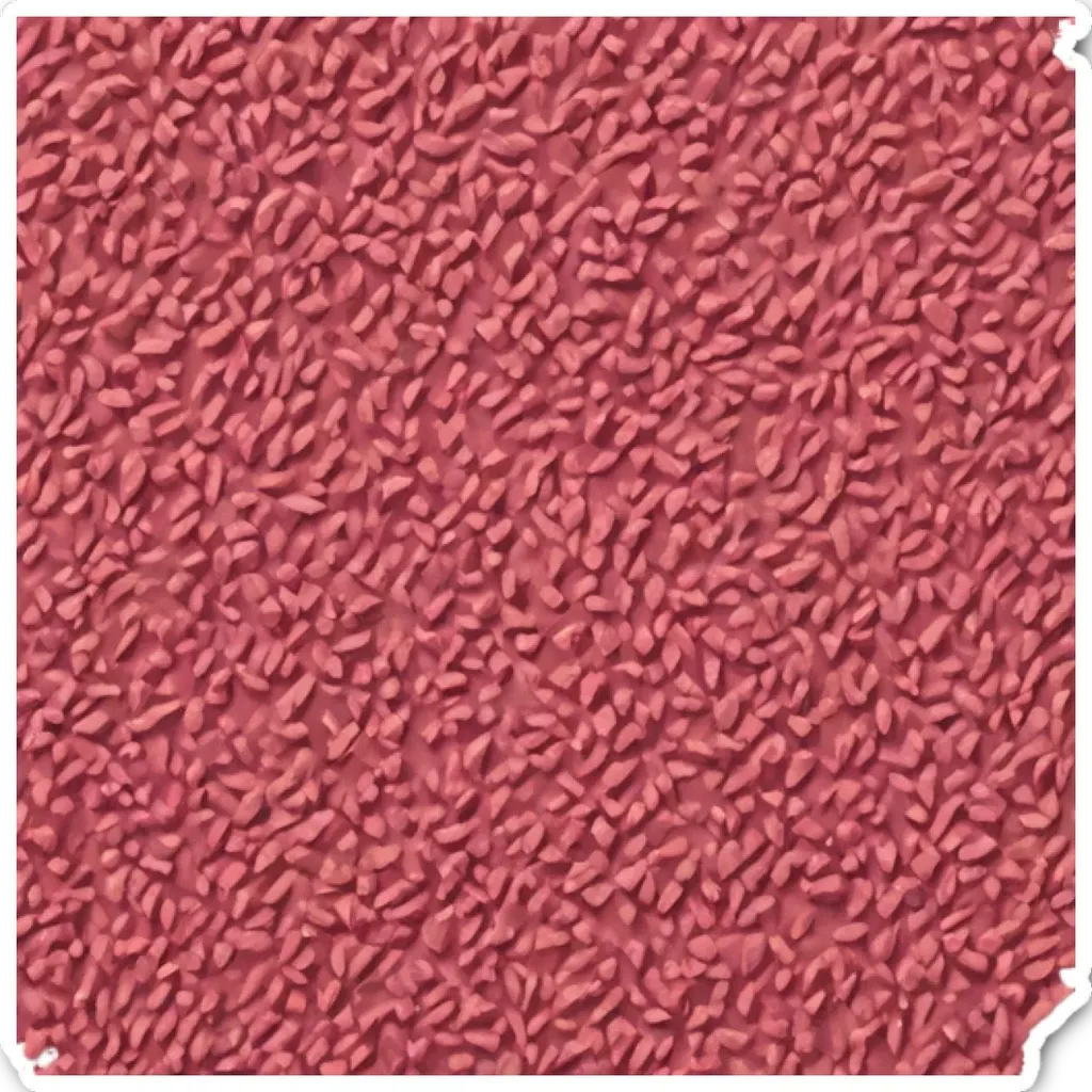 A red and brown texture sticker of an object.