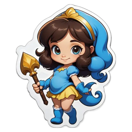 A girl holding a sword is on a black background.