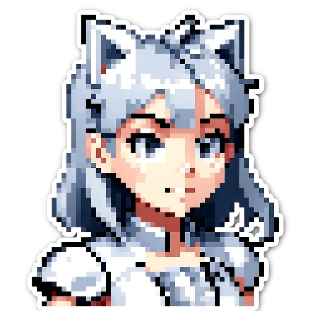 A very brief description of the image is that it is of a girl with white hair.