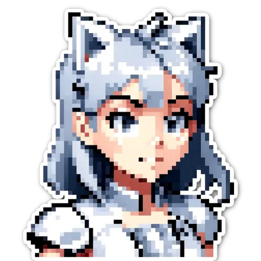 A very brief description of the image is that it is of a girl with white hair.