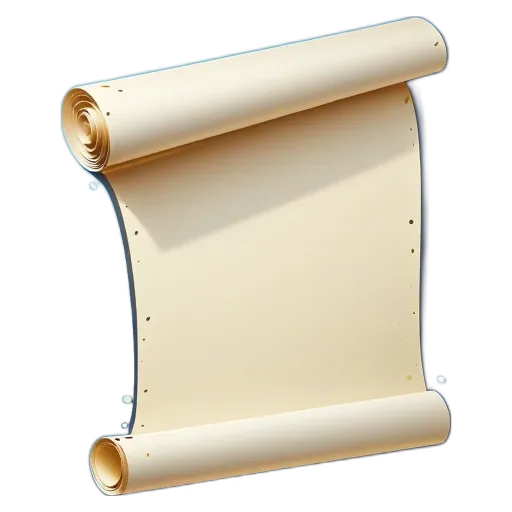 A scroll that is blank and has a dot in the center of it.