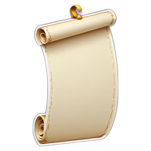 A scroll that is white and has no writing on it.