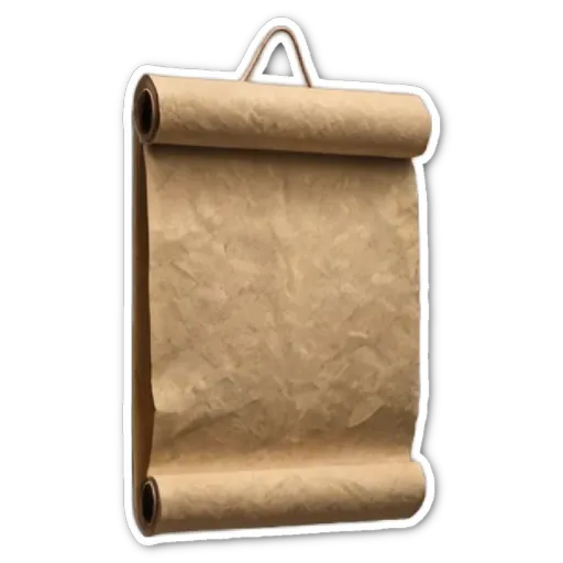 A parchment like paper scroll with no writing on it.