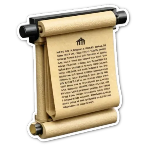 A scroll on a wall with writing on it.
