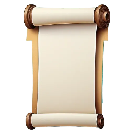 A scroll type document that is empty and has a tag on it.