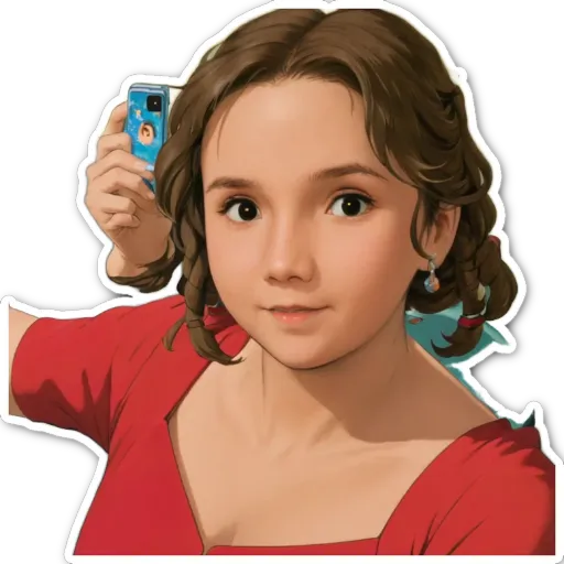 A girl holding a cell phone that is on.
