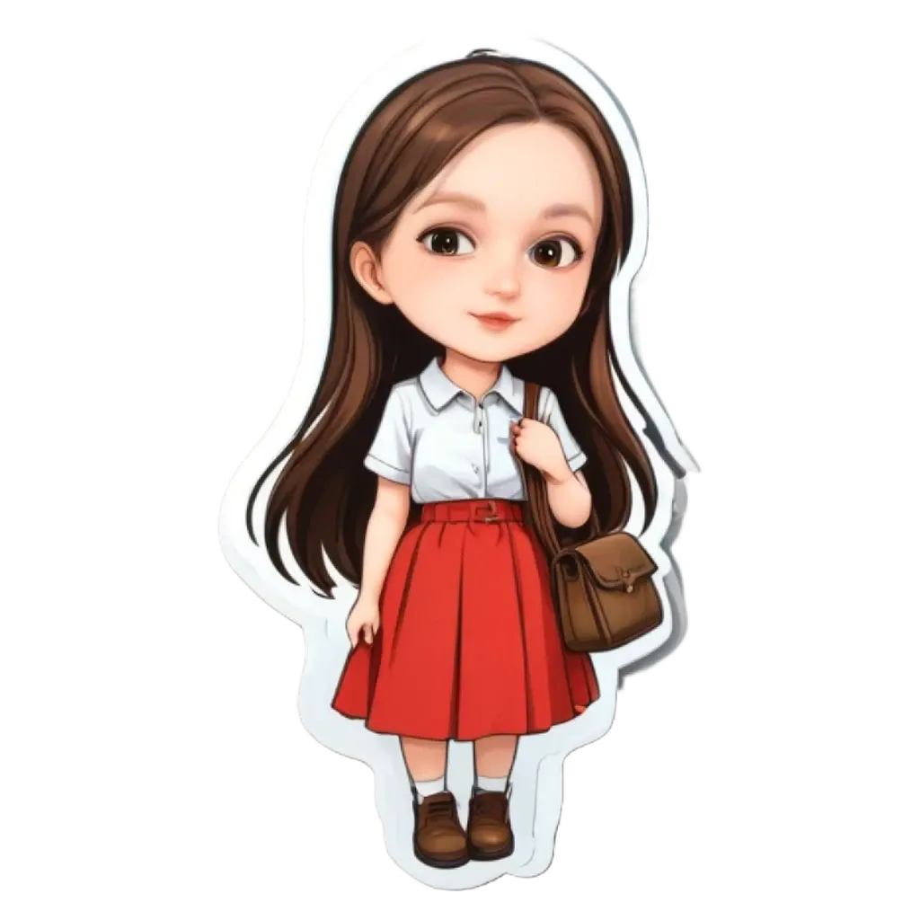 A girl is standing with her hand in her bag.