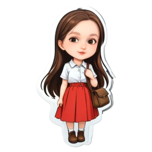 A girl is standing with her hand in her bag.