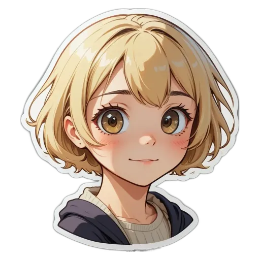 A girl with a black hoodie and a white face sticker.