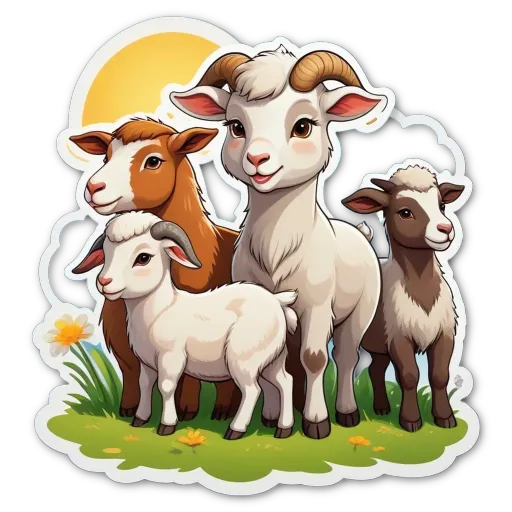 Goats are lined up to get their picture taken.