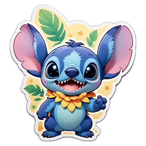 A cartoon character that is blue and yellow.