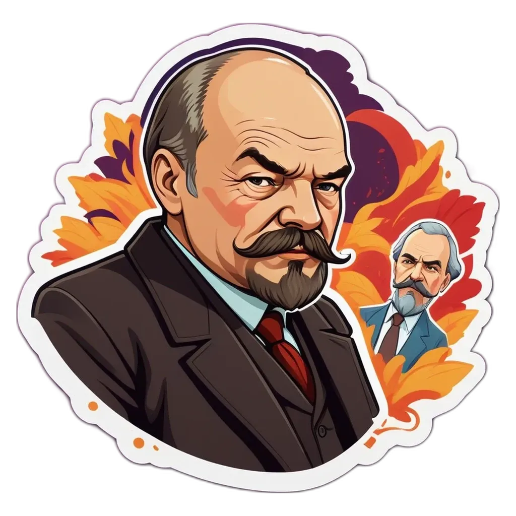 A man with a mustache and a suit is shown with the words generate a very brief description.