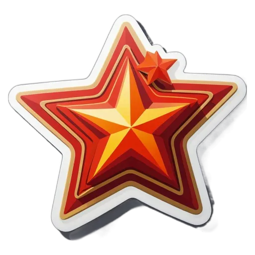 A star with a few stripes is on a black background.