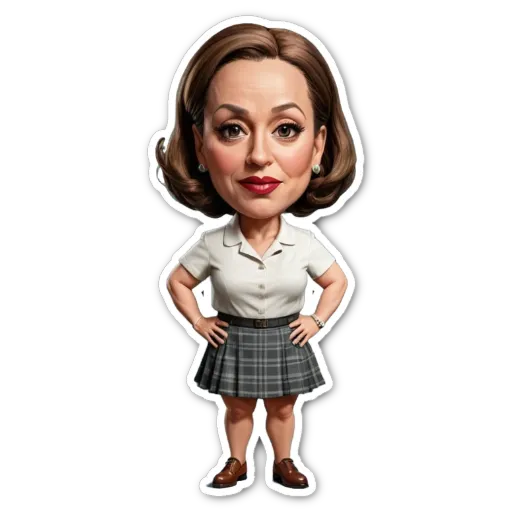 A cartoon woman standing with her hands on her hips.