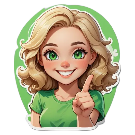 A green shirt with a thumbs up is pointing to the left.