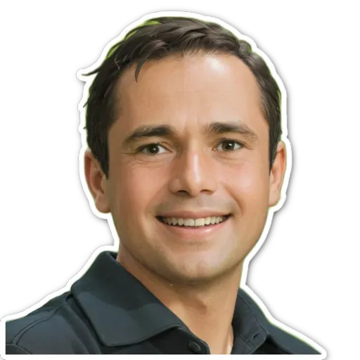 A man's face is painted with a sticker.